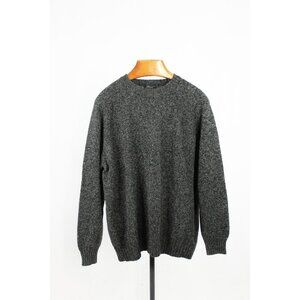 BLUMARINE UOMO Heather Black Grey Wool Blend Knit Crew Neck Sweater, Size XXL